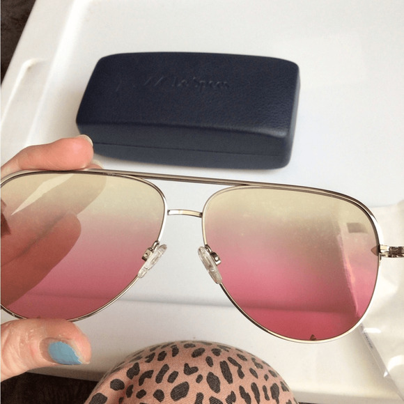 NEW ! Rare Quay Australia High Key Silver Frame with Pink Tint Sunglasses main image 5